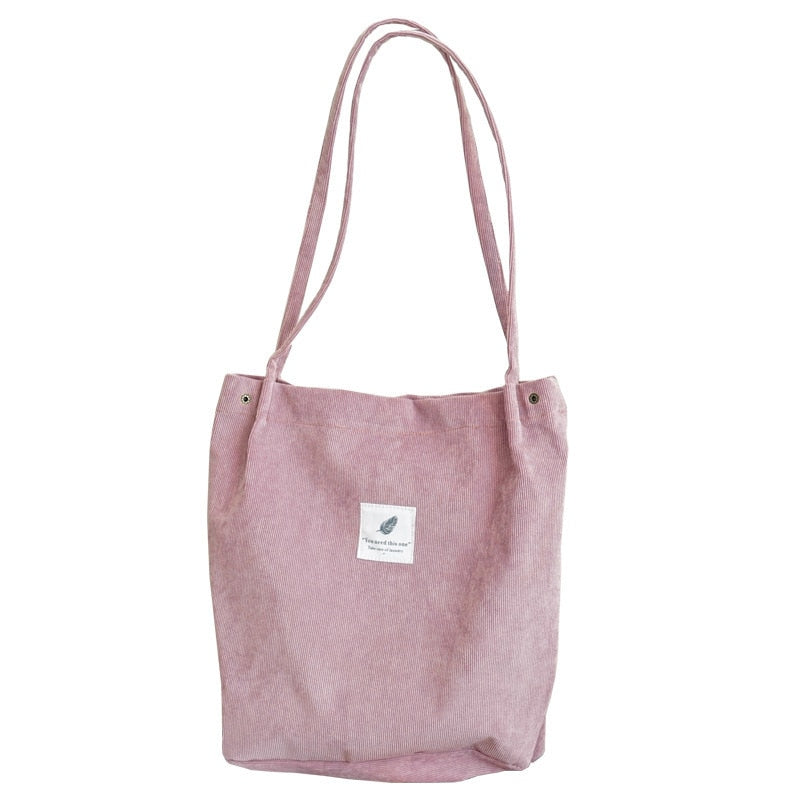 Women Corduroy Tote Ladies Casual Shoulder Bag