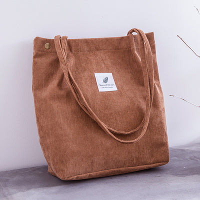 Women Corduroy Tote Ladies Casual Shoulder Bag